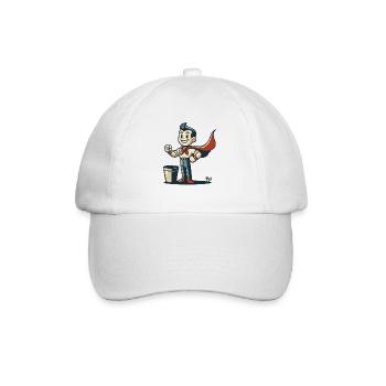 - Super-héros normal rétro trash avec cape - Casquette classique - blanc/blanc - Devant