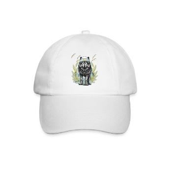 Maritim Hund Hunde Husky Wolf Moin - Baseballkappe - Weiß/Weiß - Vorne