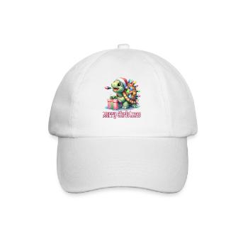 Little Turtle Christmas Hat Merry Christmas - Baseball Cap - white/white - Front
