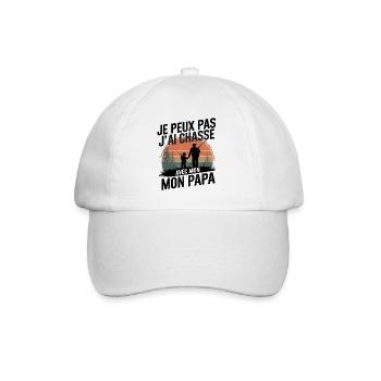 Je peux pas j'ai Chase Avec mon papa - Casquette classique - blanc/blanc - Devant