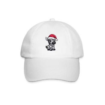 Zebra Weihnachten - Baseballkappe - Weiß/Weiß - Vorne