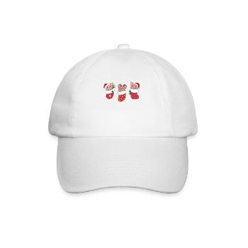 Mignons cochons en chaussettes de Noël pour Noël - Casquette classique - blanc/blanc - Devant