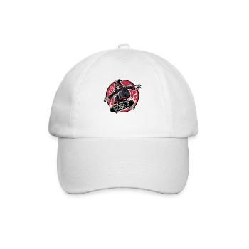 Grim Reaper Skateboarder Does Tricks Skateboard - Baseball Cap - white/white - Front