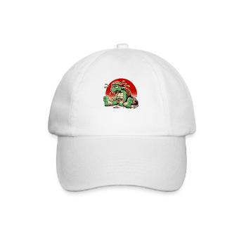 Exhausted martial arts turtle takes a break - Baseball Cap - white/white - Front