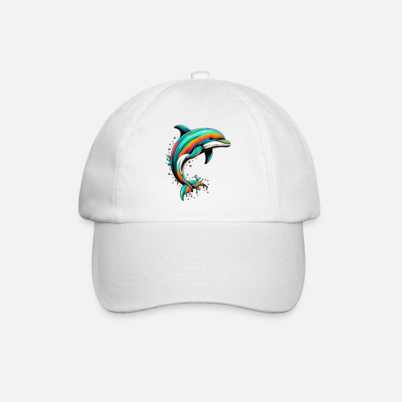 Delfin - Baseballkappe - Weiß/Weiß