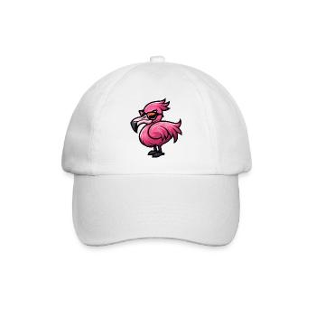 Flamingo Comic Cool - Baseballkappe - Weiß/Weiß - Vorne