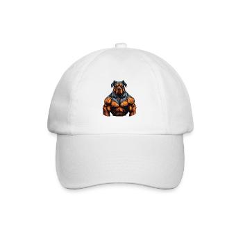 Dog Muscles Bodybuilding - Baseball Cap - white/white - Front
