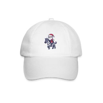 Zebra Santa Claus Cartoon - Baseball Cap - white/white - Front