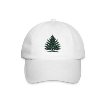 Weihnachten Tannenbaum Illustration - Baseballkappe - Weiß/Weiß - Vorne