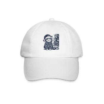 Drôle de chat Noël style vintage rétro - Casquette classique - blanc/blanc - Devant