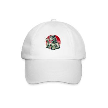 Craftsman Lizard with Wrench - Baseball Cap - white/white - Front