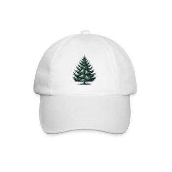 Weihnachtlicher Tannenbaum Illustration - Baseballkappe - Weiß/Weiß - Vorne