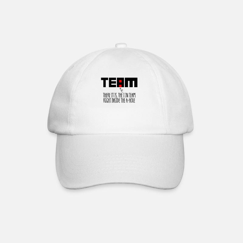 Das Ich im Team, lustiger sarkastischer Büro-Hum - Baseballkappe - Weiß/Weiß