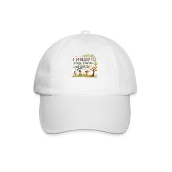 Learning and growing through play – children's motif design - Baseball Cap - white/white - Front