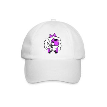 mouton offensé fille femme mauvais œil joli - Casquette classique - blanc/blanc - Devant