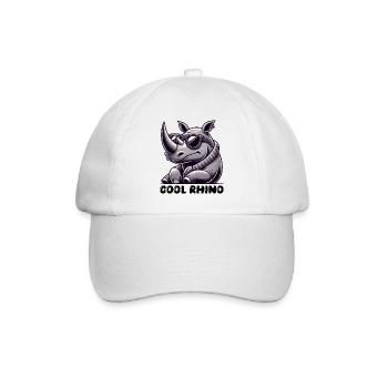 rhino cool sunglasses - Baseball Cap - white/white - Front