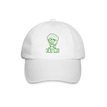 Brokkoli - Eat me - Gemüse, vegan - Baseballkappe - Weiß/Weiß - Vorne