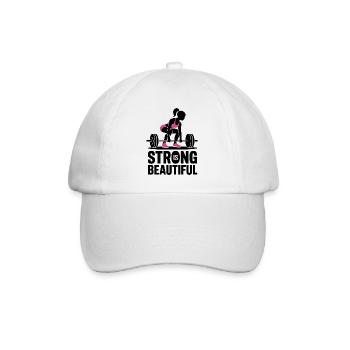 Bodybuilder Gym Girl Barbell Power Beauty - Baseball Cap - white/white - Front