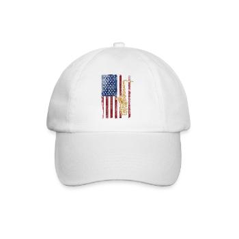 Saxophones American Flag - Baseball Cap - white/white - Front