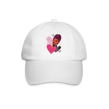 Herzen Liebe Valentinstag Herzmuster Geschenk - Baseballkappe - Weiß/Weiß - Vorne