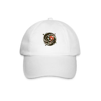 Böser Wirbel und ein Herz - Baseballkappe - Weiß/Weiß - Vorne