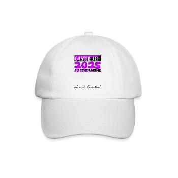 Jugendweihe 2025 Livre d’or Cadeau Filles Garçons - Casquette classique - blanc/blanc - Devant