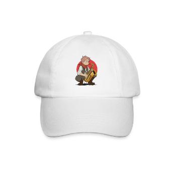 Un garçon joue du saxophone - Casquette classique - blanc/blanc - Devant