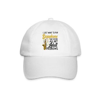 Saxophones que je veux juste jouer - Casquette classique - blanc/blanc - Devant