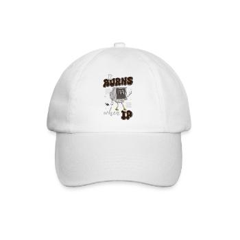 Funny saying "It Burns when I Pee"! - Baseball Cap - white/white - Front