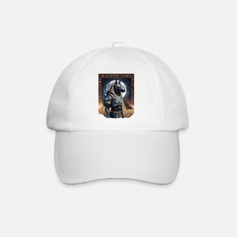 Antikes Anubis-Astronauten-Sci-Fi-Design - Baseballkappe - Weiß/Weiß