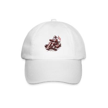 Santa Claus in a go-kart - Baseball Cap - white/white - Front