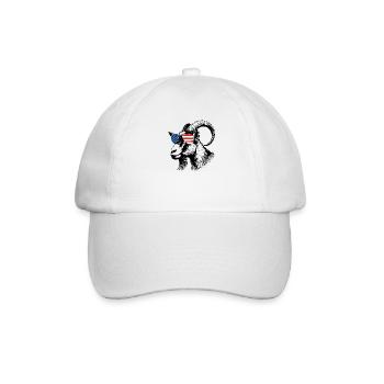 CHÈVRE. Drapeau américain GOAT - Casquette classique - blanc/blanc - Devant