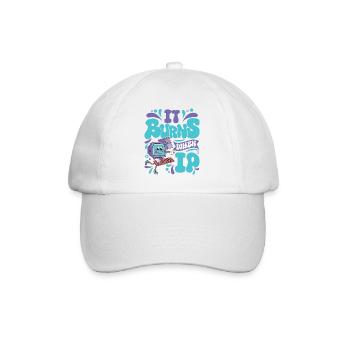 Funny saying "It Burns when I Pee"! Sarcastic - Baseball Cap - white/white - Front
