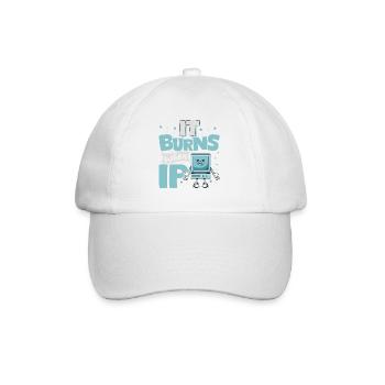 Funny saying "It Burns when I Pee"! Sarcastic - Baseball Cap - white/white - Front