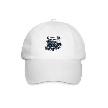 Le skeleton dans l’aventure d’une course de karting - Casquette classique - blanc/blanc - Devant