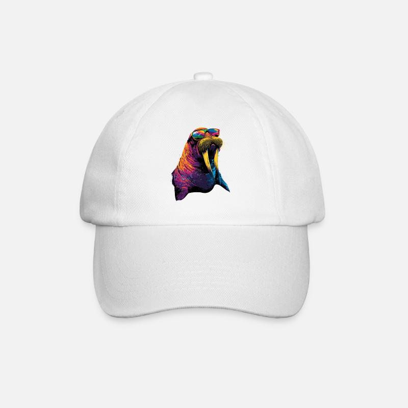 Walross Stoßzähne Robbe Wilde Pazifische Walrosse - Baseballkappe - Weiß/Weiß