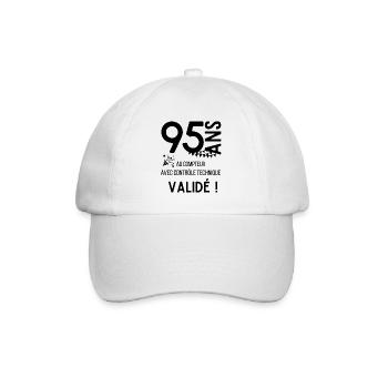 Joyeux anniversaire 95 ans papy mamie - Casquette classique - blanc/blanc - Devant