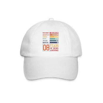 8 ans ! Cadeau d’anniversaire pour 8 ans - Casquette classique - blanc/blanc - Devant