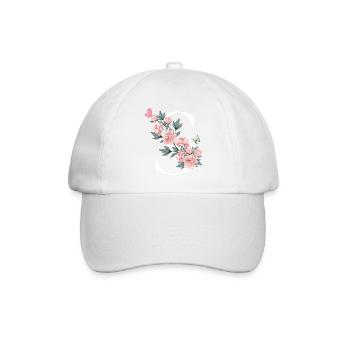 Letter s pink flowers - Baseball Cap - white/white - Front