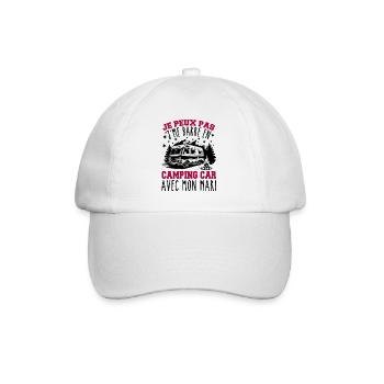 J'peux pas j'me barre en camping car avec mon mari - Casquette classique - blanc/blanc - Devant