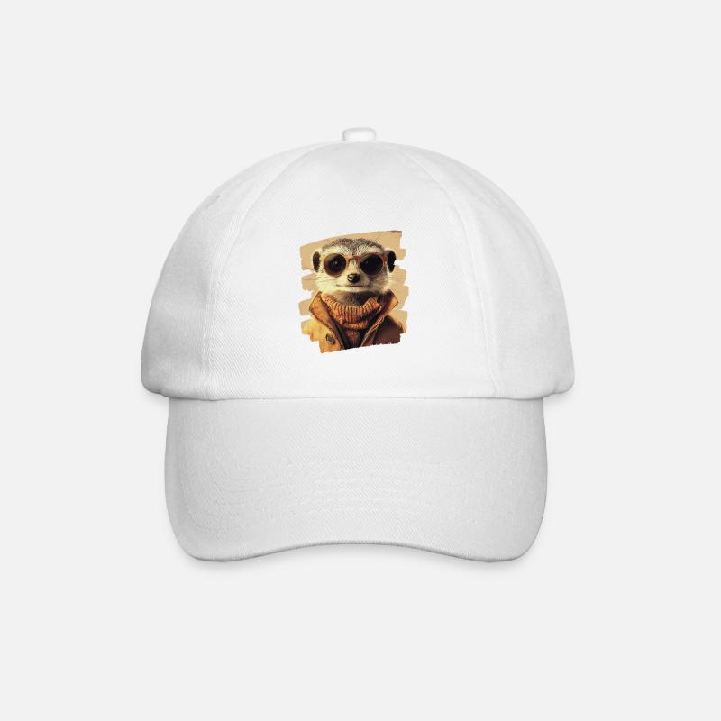 Erdmännchen - Baseballkappe - Weiß/Weiß