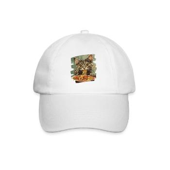 Cat Noodles Retro - Baseball Cap - white/white - Front
