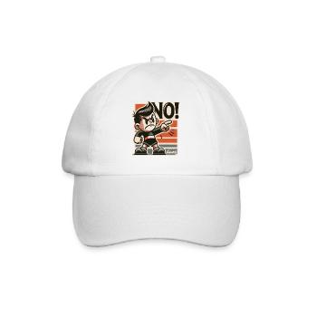 Frecher Retro Junge und Lausbube sagt Nein - Baseballkappe - Weiß/Weiß - Vorne
