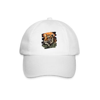 Tiger Retro - Baseballkappe - Weiß/Weiß - Vorne