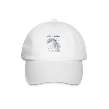 Life Is Better With Horses Horse Sayings Horse - Baseball Cap - white/white - Front