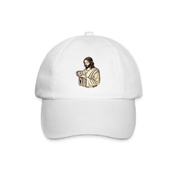 Jesus-Typ liebt Kaffee - Baseballkappe - Weiß/Weiß - Vorne