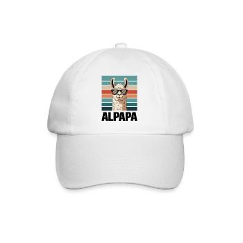 Papa Alpaga Papa Drôle Lama Cadeau de Fête des Pères - Casquette classique - blanc/blanc - Devant