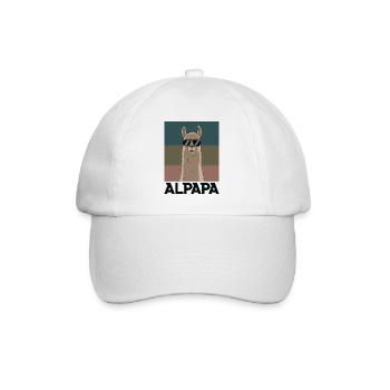 Papa Alpaga Papa Drôle Lama Cadeau de Fête des Pères - Casquette classique - blanc/blanc - Devant