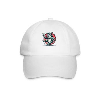 Wild boar with peace sign - Baseball Cap - white/white - Front