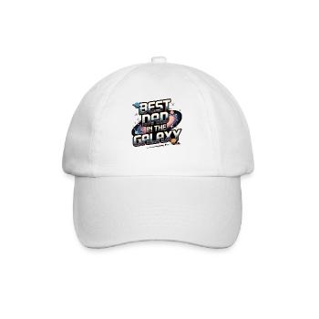 Bester Vater der Galaxie | Geschenk zum Vatertag - Baseballkappe - Weiß/Weiß - Vorne